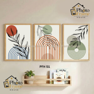 Boho Premium Glass Photo Frame Set (3 Pcs) | 2.5mm Glass | Wooden Frame | Black & White Color | Wall Decor For Home & Office