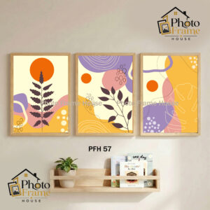 Boho Premium Glass Photo Frame Set (3 Pcs) | 2.5mm Glass | Wooden Frame | Black & White Color | Wall Decor For Home & Office