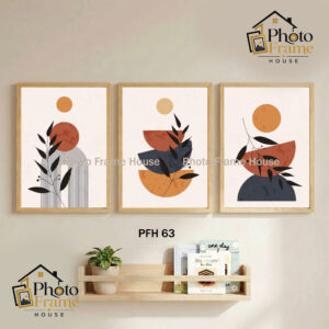 Boho Premium Glass Photo Frame Set (3 Pcs) | 2.5mm Glass | Wooden Frame | Black & White Color | Wall Decor For Home & Office