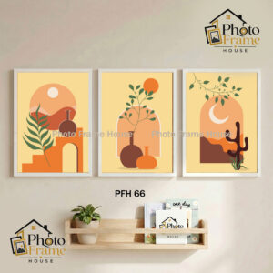 Boho Premium Glass Photo Frame Set (3 Pcs) | 2.5mm Glass | Wooden Frame | Black & White Color | Wall Decor For Home & Office