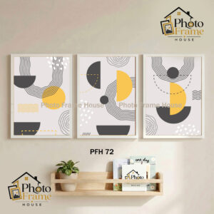 Boho Premium Glass Photo Frame Set (3 Pcs) | 2.5mm Glass | Wooden Frame | Black & White Color | Wall Decor For Home & Office