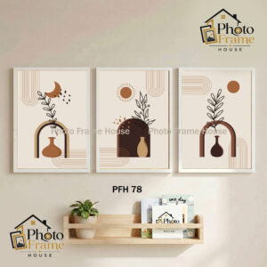 Boho Premium Glass Photo Frame Set (3 Pcs) | 2.5mm Glass | Wooden Frame | Black & White Color | Wall Decor For Home & Office