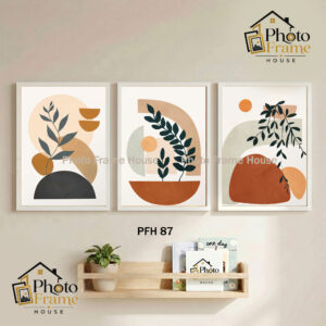 Boho Premium Glass Photo Frame Set (3 Pcs) | 2.5mm Glass | Wooden Frame | Black & White Color | Wall Decor For Home & Office