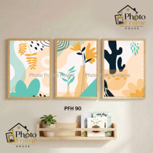 Boho Premium Glass Photo Frame Set (3 Pcs) | 2.5mm Glass | Wooden Frame | Black & White Color | Wall Decor For Home & Office