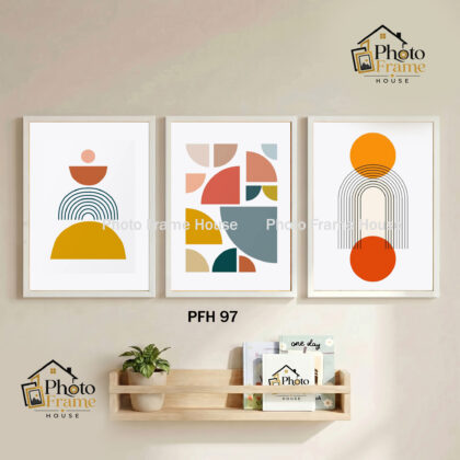 Digital Art Premium Glass Photo Frame Set (3 Pcs) | 2.5mm Glass | Wooden Frame | Black & White Color | Wall Decor For Home & Office